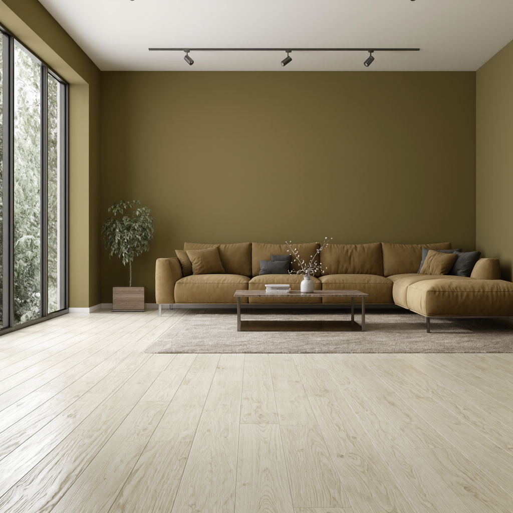 Plancher en érable blanc avec finition PU